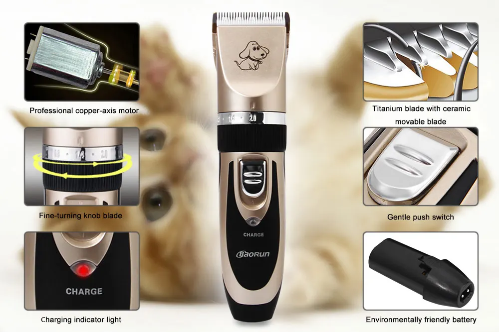 Professional Dog Hair Clippers Trimmer Electric Pet Grooming Tool Rechargeable Cat Shaver Hair Cutter Dog Haircut Machine EU US