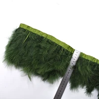 2meters army green fluffy marabou feather trims fringe 6 8inch turkey feathers for crafts ribbon boa clothing wedding decoration