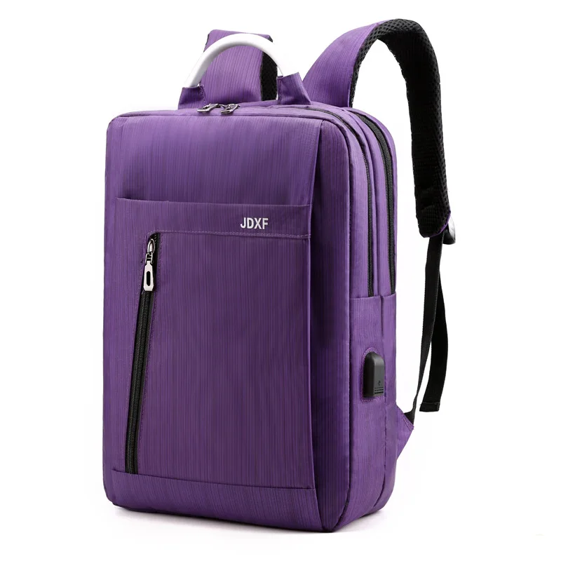 Деловой водонепроницаемый рюкзак с usb-зарядкой черно-серая школьная сумка для