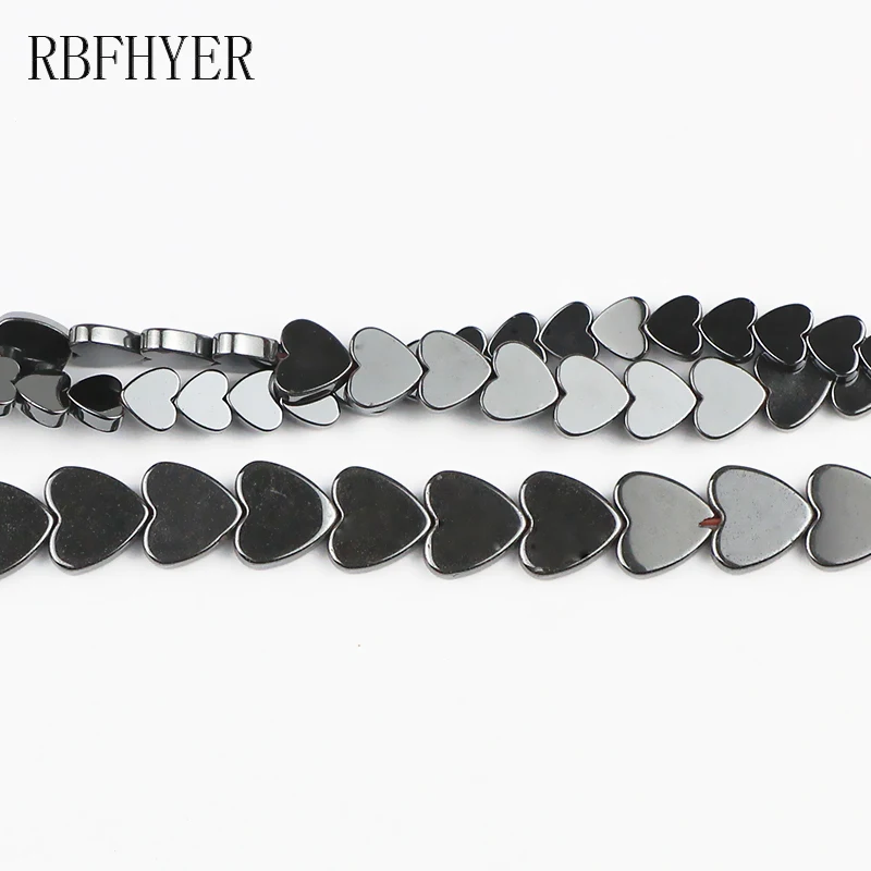 Бусины из гематита с черным сердечком 6/8/10 мм|Бусины| |