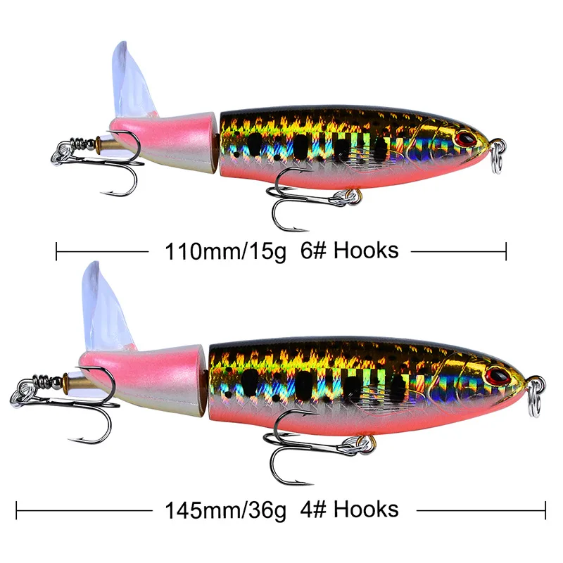 5Pc/Lot Propeller Tractor Rotating Tail Artificial Bait Isca Pesca 11cm15g Peche Rock Saltwater Sea Carp Fishing Lure Set Tackle