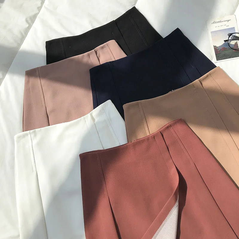 

2021 Women Solid Multicolor A-Line Skirts Sexy Faldas Mujer Spring Summer French Style Female Short casual Mini Skirt