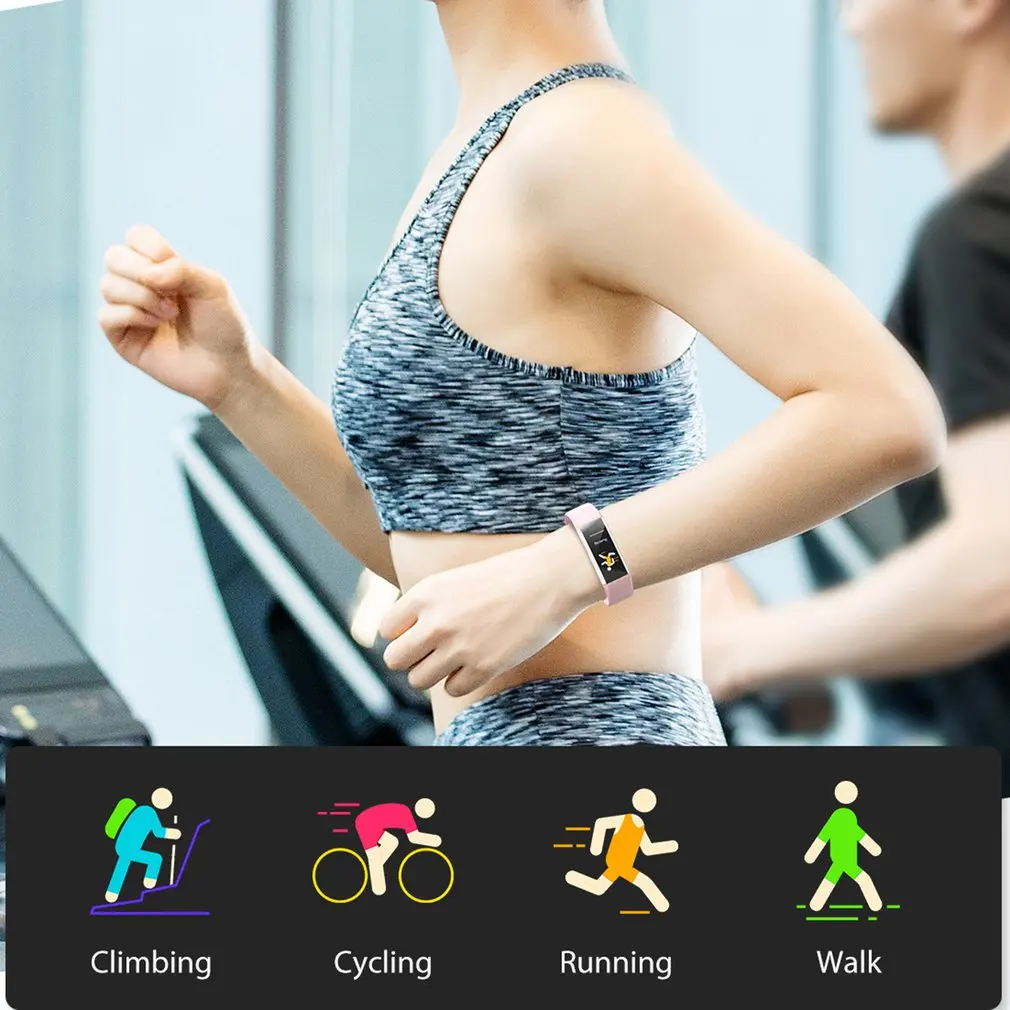 

Fitness Bracelet Ip67 Waterproof Sport Fitness Tracker Blood Pressure Heart Rate Pedometer Smart Band Watch For Android For IOS