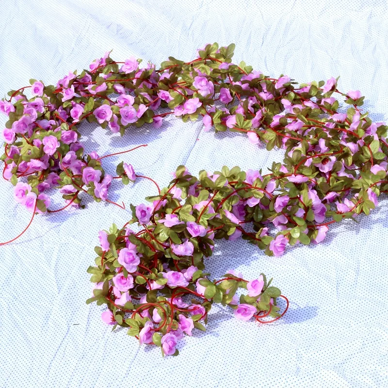 

2.5m Autumn Rose Vine Small Peony Rattan Wedding Home Decoration Flower Simulation Silk Flower Vine Handmade 45 Heads
