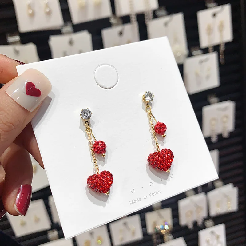 HHSPPF XY Ретро женские красные красивые серьги в форме осторожности новые яркие