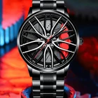 Часы наручные мужские Кварцевые водонепроницаемые из нержавеющей стали с колесами