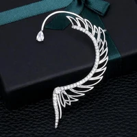 hibride angel wing ear cuff cubic zirconia women left ear only wedding party movie star red carpet earring boucle doreill e 947