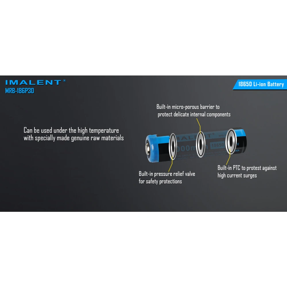 Imalent 18650 батарея li ion MRB 186P30 3000mAH мощные перезаряжаемые батареи освещение аксессуар
