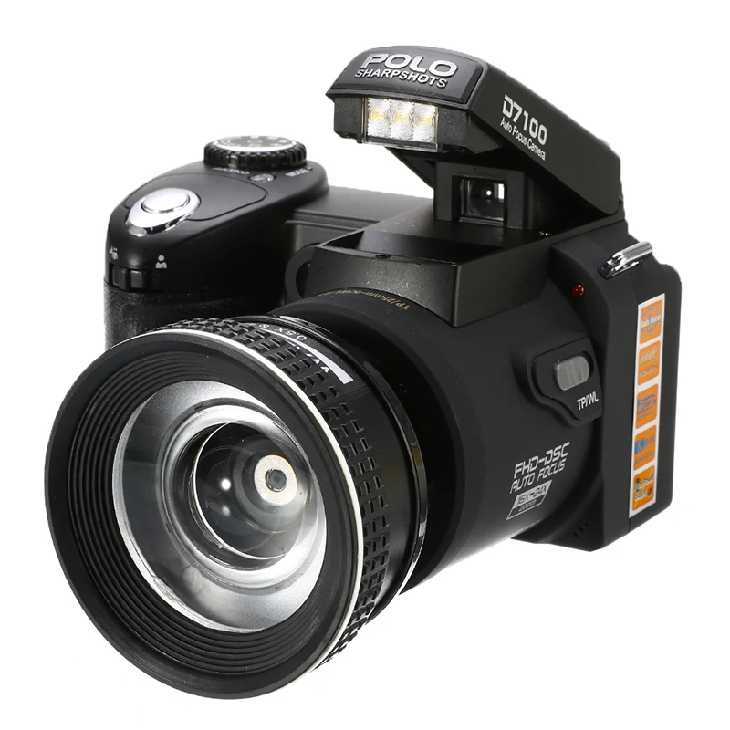 D7100 HD POLO цифровая камера Профессиональная зеркальная видеокамера 33 млн пикселей автоматическая фокусировка DSLR камера 24X оптический зум три объектива