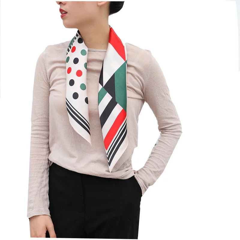 

Brand 2020 New Women Adult Print Hijab Winter Korean Version For 100% Mulberry Silk Scarves In Summer Autumn Bandana