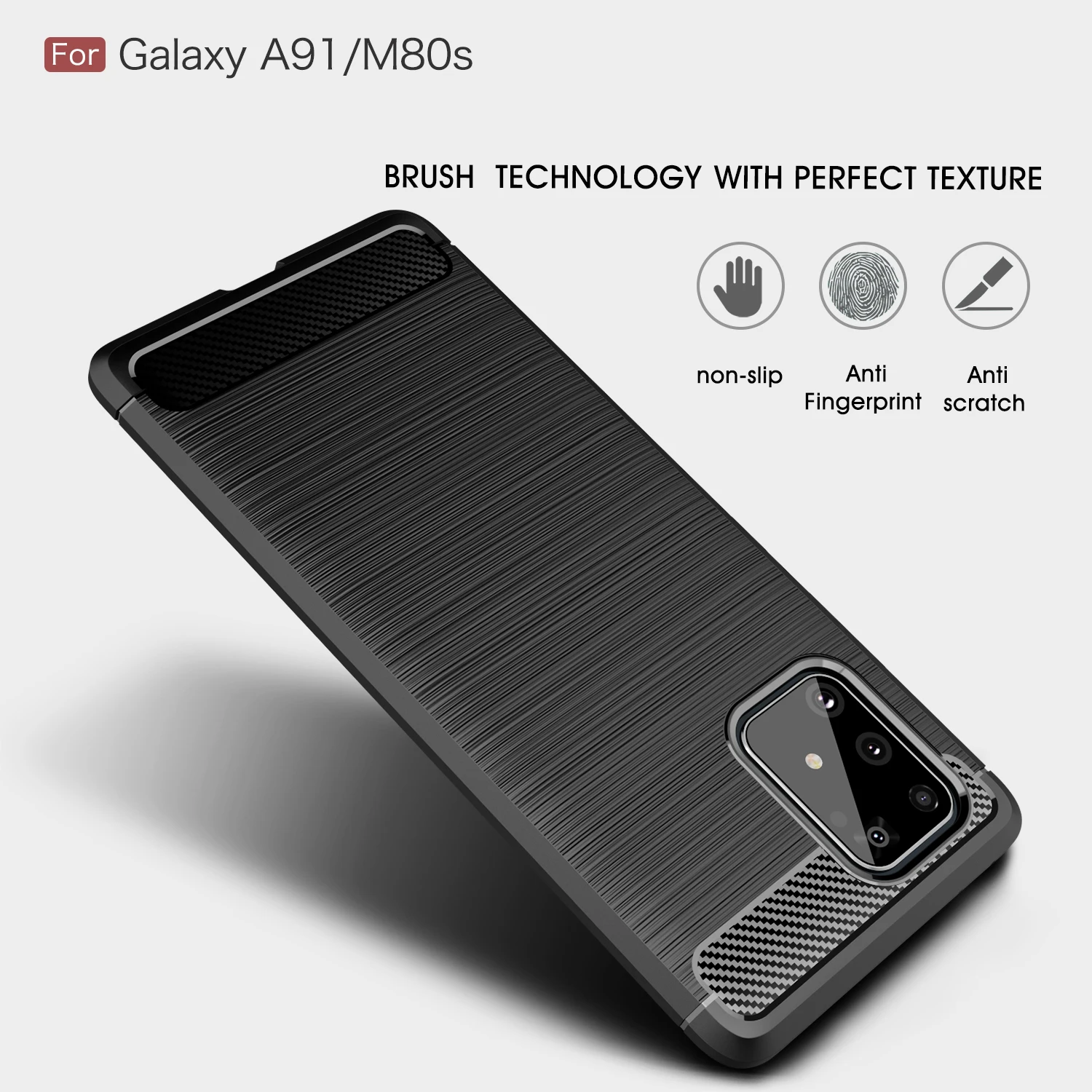 

Luxury Anti Fall Carbon Fiber Phone Case For Samsung Galaxy A11 A21 A01 A31 A41 A91 A81 A02 A02S A21S Silica gel Protection Case