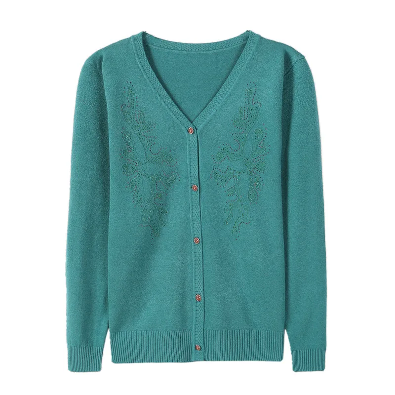 

Middle-aged Women's Cardigans Autumn Winter New Mother's Clothing Sweater Coat Female Knitted Cardigan Sweater Female Tops Y460