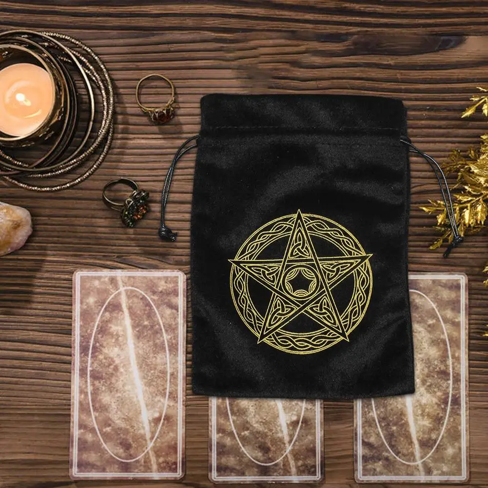 

Owl Pattern Velvet Tarot Card Storage Bag Board Game Card Mini Drawstring Package Bag Jewelry Crystal Storage Witch Divination