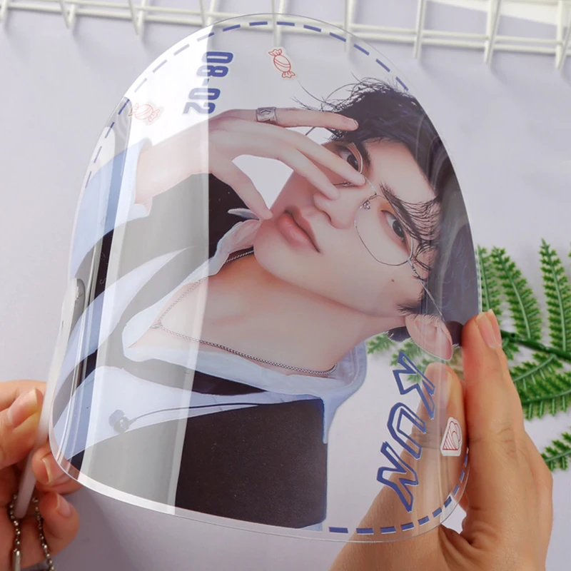 

Kpop Transparent Fan TXT SuperM GOT7 ITZY GD Lee MinHo Stray Kids Lu Han Wang Yibo Xiao Zhan Hand Fans PVC Fan Collection Gift1