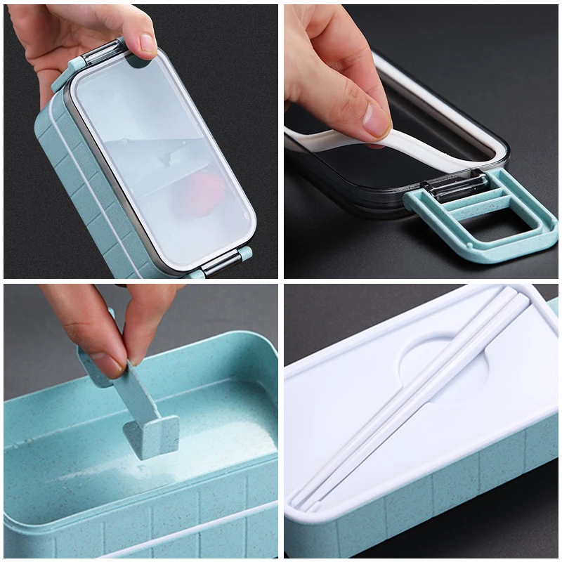 Ланч бокс из пшеничной соломы Bento коробки для микроволновой посуды контейнер