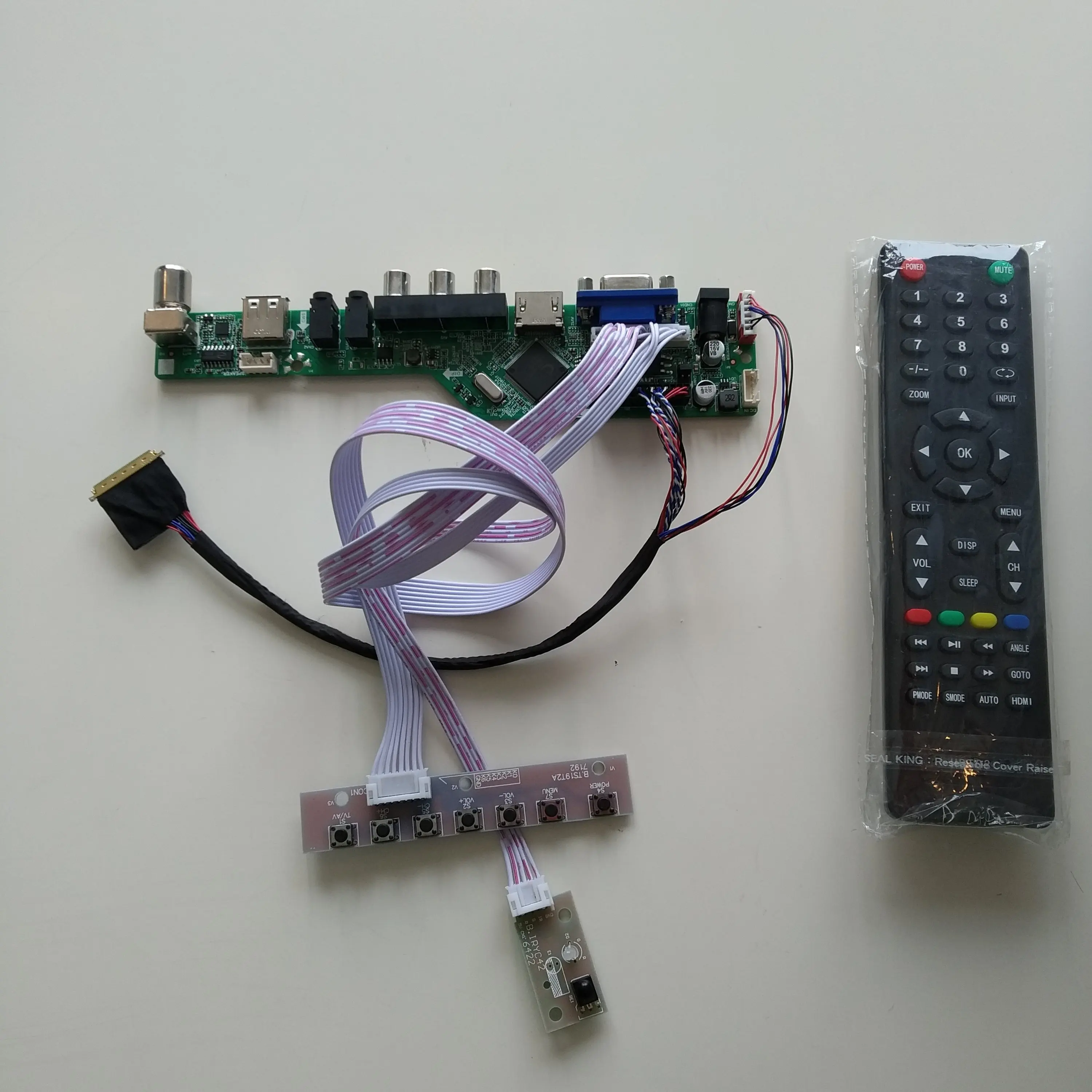 

TV HDMI-compatible AUDIO USB VGA AV LCD LED Controller Board For LP140WH2-TLQ1/TLQ2 LP140WH2-TLS1/TLSA 1366X768 14.0"