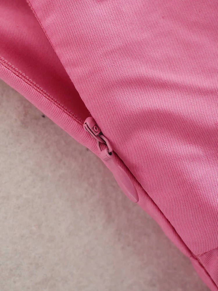 Tingfly винтажное элегантное французское шикарное розовое платье средней длины