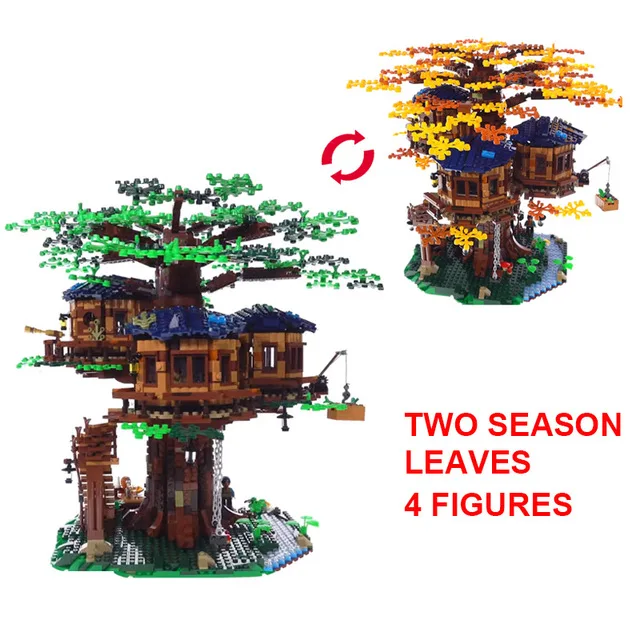trees Новинка 21318, домик на дереве, самые большие идеи, модель 3000+ шт, строительные блоки, кирпичи, детские развивающие игрушки, подарки - Цвет: trees