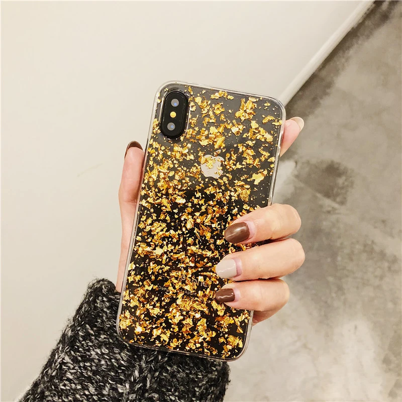 Роскошный 3D Блестящий Мягкий чехол для iPhone X 10 из ТПУ с блестящими золотыми