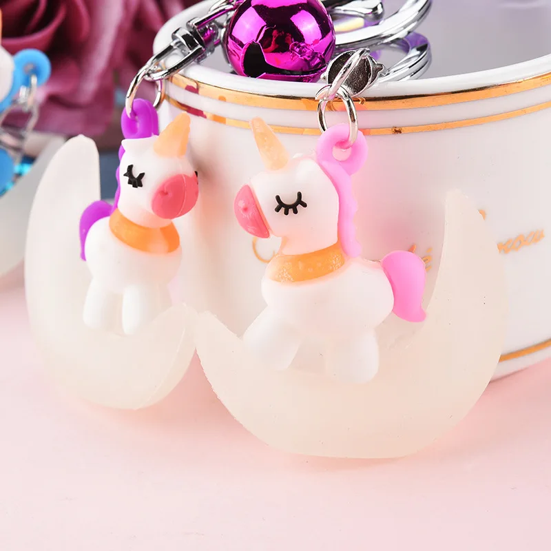 New Arrival Hot Sale Animal Unicorn with Luminous moon Key Chain Action Figure Keychain Doll Toys | Игрушки и хобби