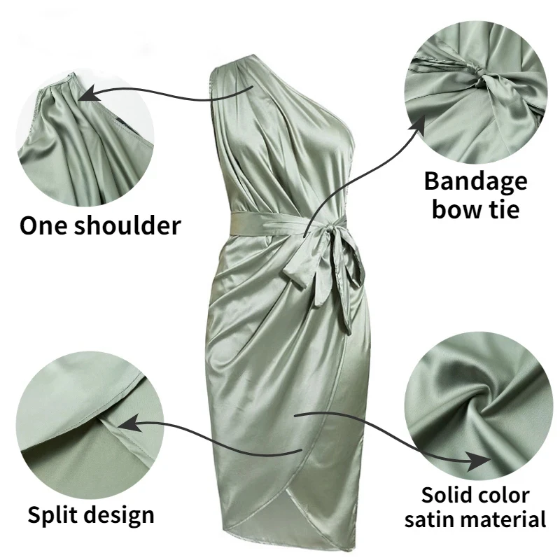 

Dresses Women 2021 Elegant Oblique Shoulder Sleeveless Slim Long Dresses for Women Solid Color Party Romantic Franc Dresses 2021