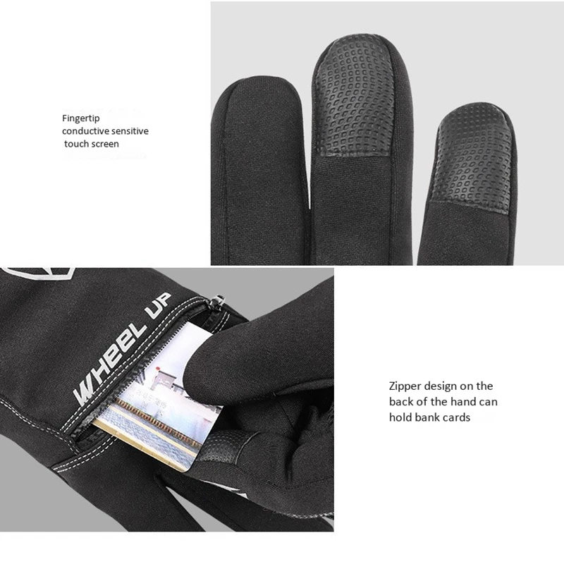 

WHeeL UP Touchsn Thermal Bike Gloves for Men Women Shock-Absorbing