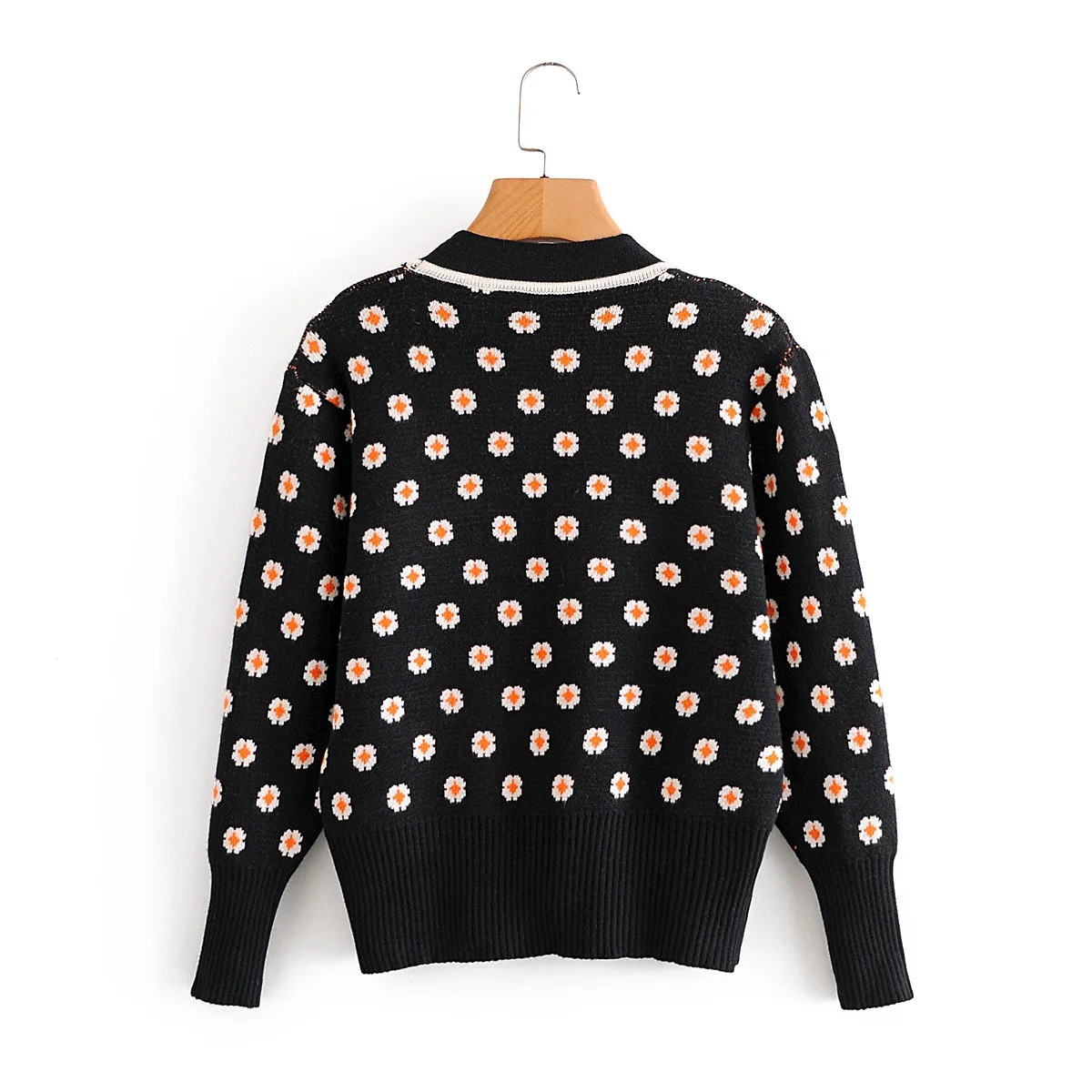 

Floral V Neck Knit Sweater Women Autumn 2020 Female Casual Long Sleeve Cardigan Knitted Sweaters Coat Femme Winter Warm Clothes