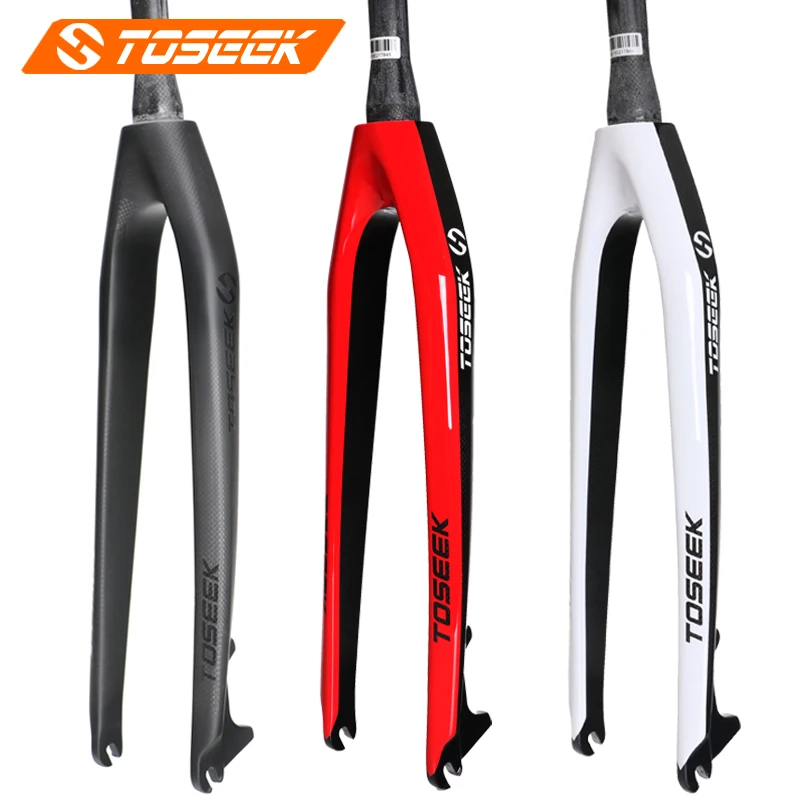 

TOSEEK Carbon Fibre Mountain Bicycle Front Fork 26 ER 27.5 ER 29 ER Tapered Bike Hard Fork Bike MTB Parts White Red Black