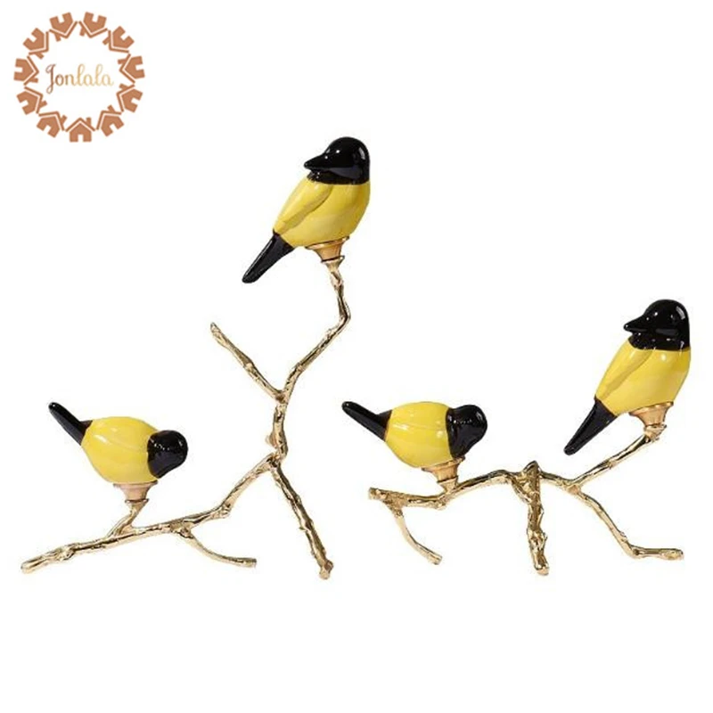 Креативный элегантный домашний керамический декор для птиц золотое покрытие