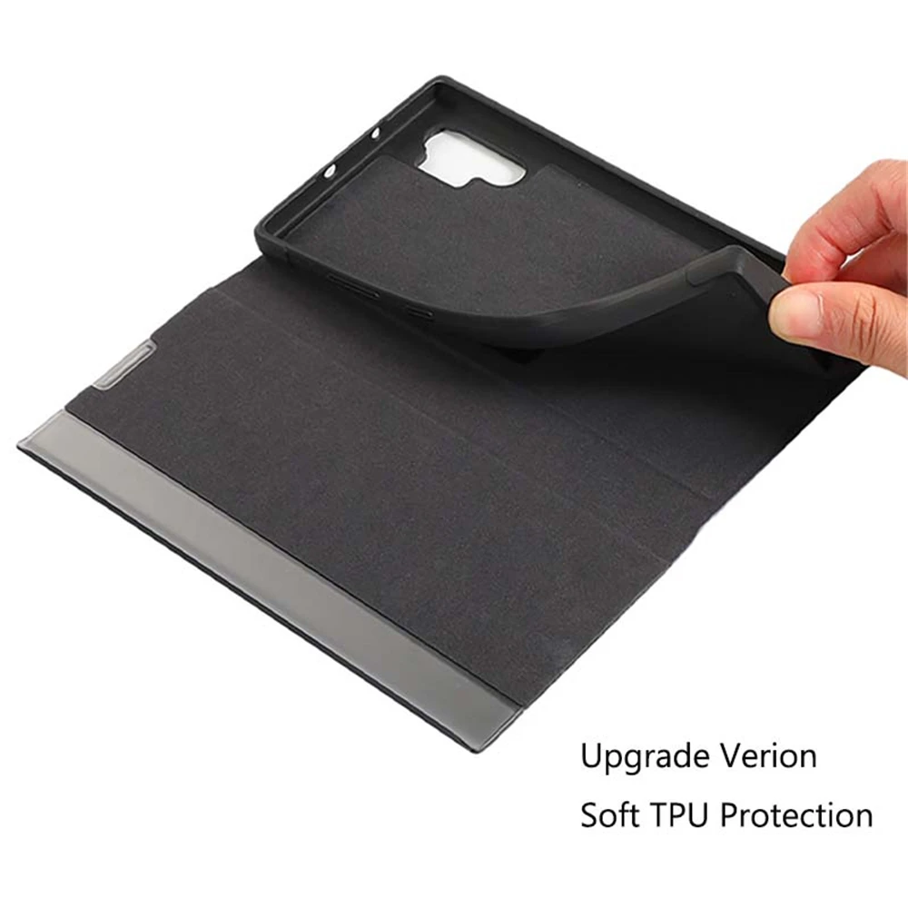 Кожаный чехол-книжка с окошком для Samsung Galaxy Note 20 10 Plus S8 S9 S10 S7 A30 A50 A70 M51 | Мобильные