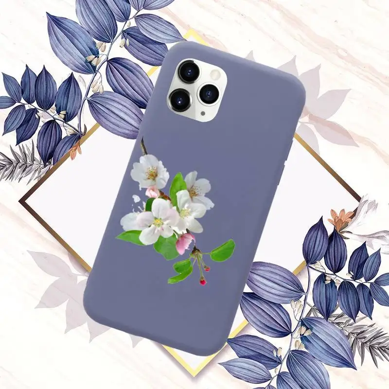 

cherry blossom Flower pink Phone Case Candy Color for iPhone 6 7 8 11 12 s mini pro X XS XR MAX Plus