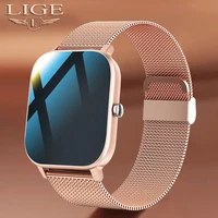 lige fashion women smart watch men full touch music control sports fitness tracker smartwatch ladies heart rate for android ios