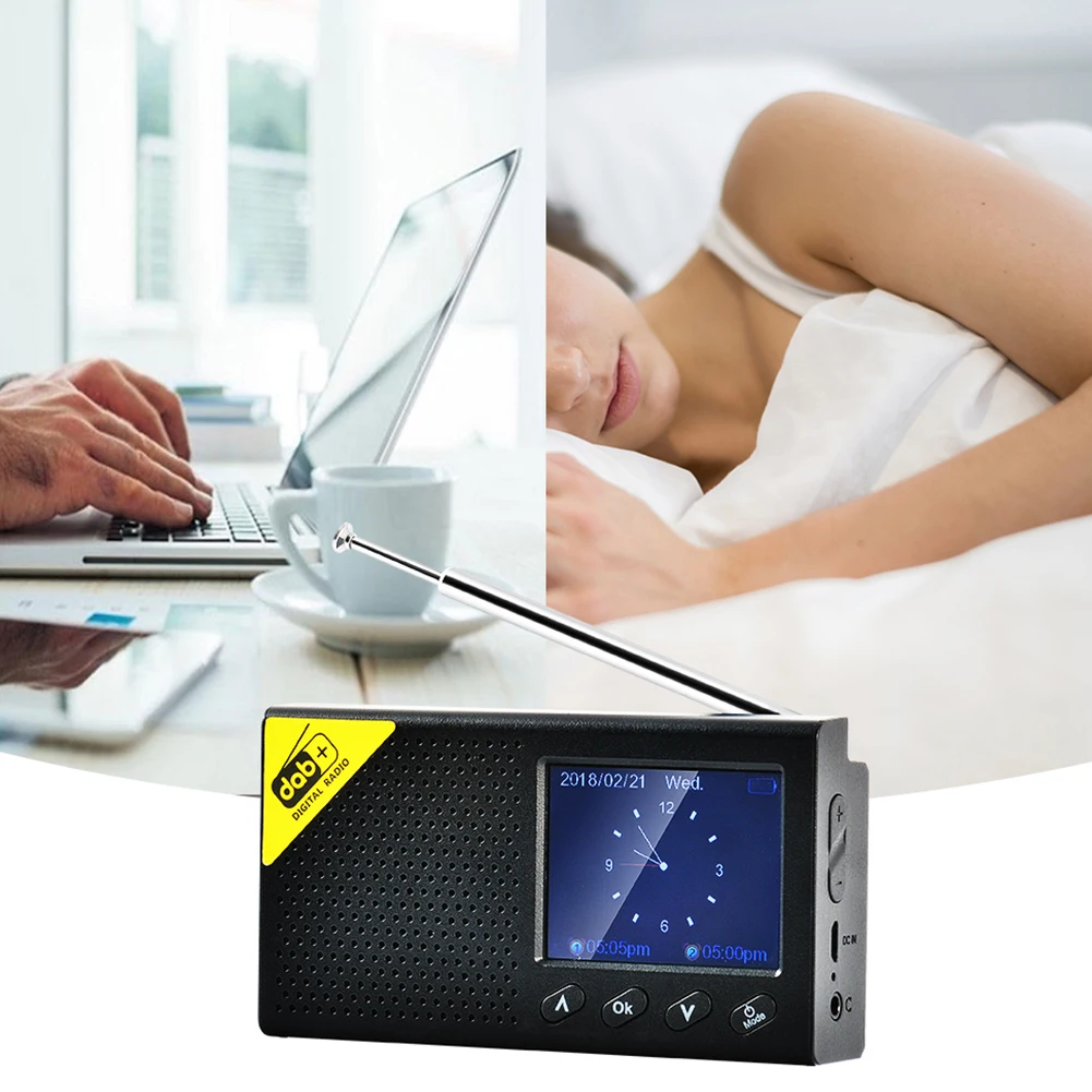 

Portable Digital Radio Bluetooth 5.0 2.4 inch LCD Display DAB/FM Receiver Rechargeable Lightweight Home Radio