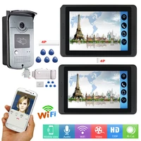 wired wifi 7inch monitor video door phone doorbell video intercom entry system ir rfid camera android ios app remote free sh