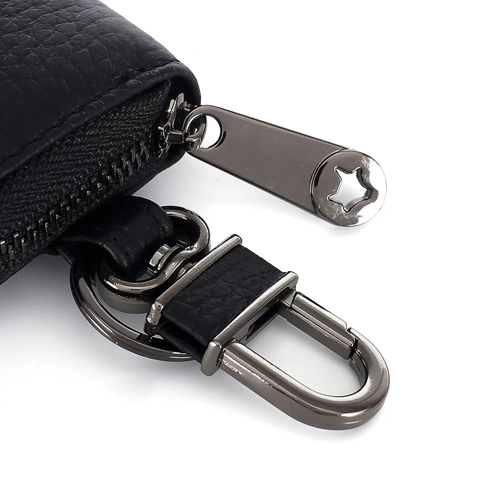 WESTCREEK Brand Genuine Leather Car Key Wallet Metal Zipper Organizer Keychain Housekeeper Cars Holder Chain | Багаж и сумки