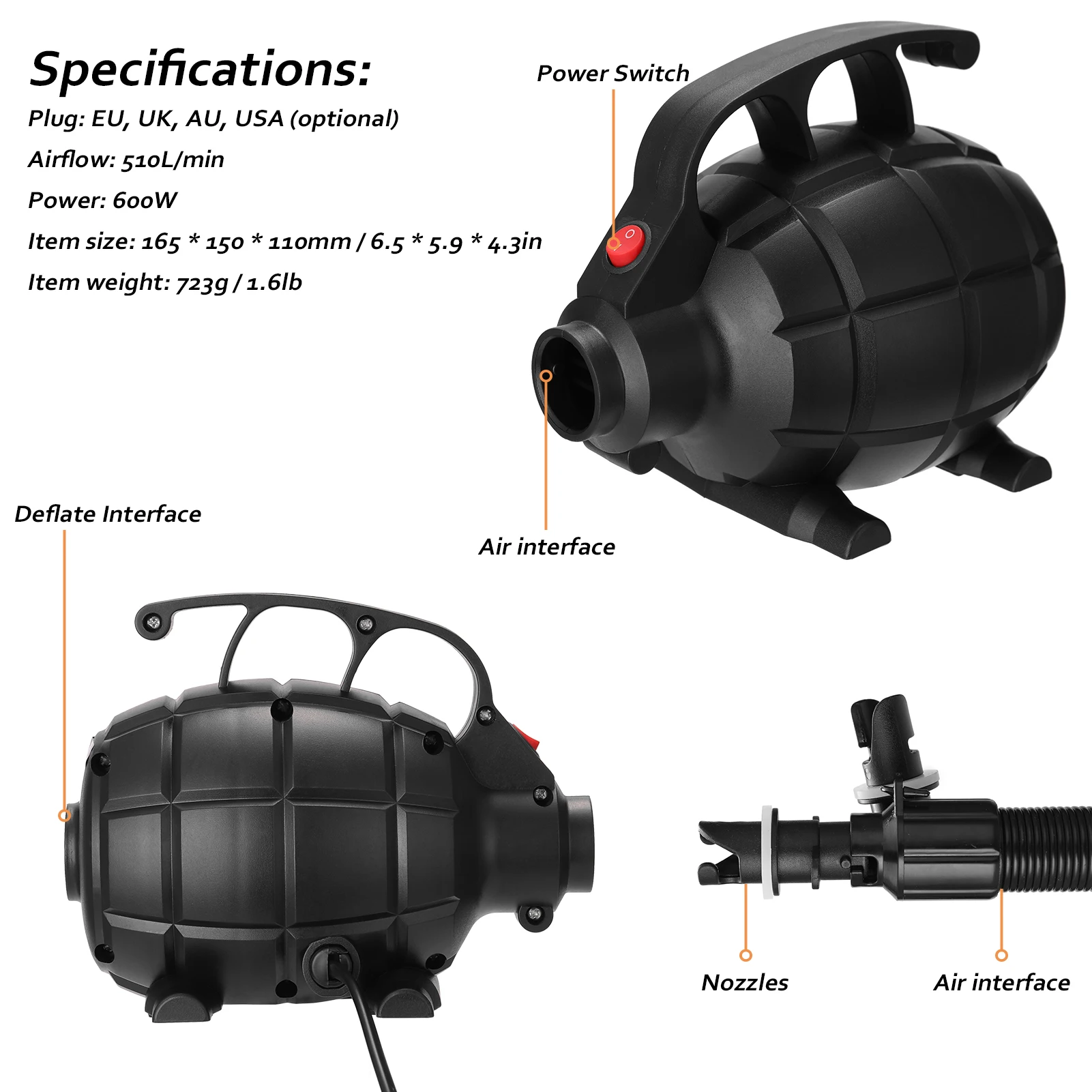 Новый портативный воздушный насос удобный бытовой инструмент небольшого