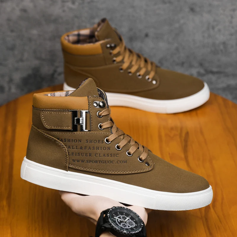 

Ankle Boots Men Snow Boots Winter Warm Lace-up Men Shoes 2021 New Fashion Flock Plush Winter Boots Men Shoe Plus Size 38-47