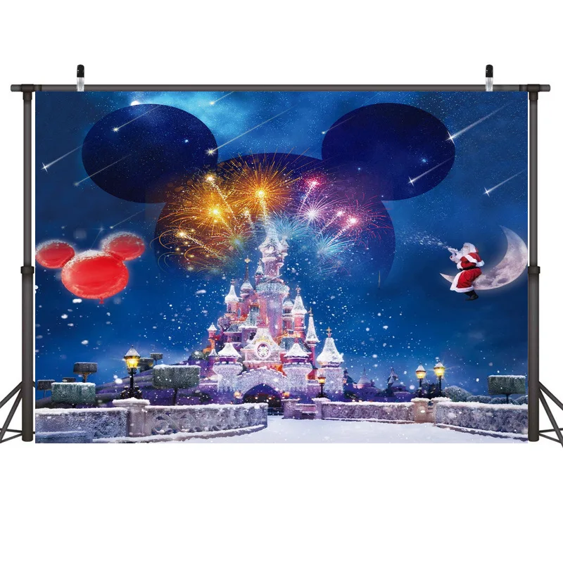 

210x150cm Mickey Mouse Party Backdrops Mickey Minnie Background Wall Cloth Birthday Party Decoration Layout Studio Photography