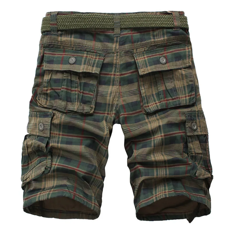 

2021 New Men's Shorts Fashion Plaid Beach Shorts Men's Casual Shorts Plaid Men's Overalls