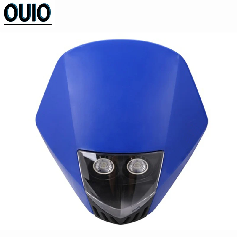 

30x30cm Motocross Dirt Bike Offroad Headlight Universal 12V 35W Motorcycle Headlamp Mask for Motor Head Light Bulbs Black White