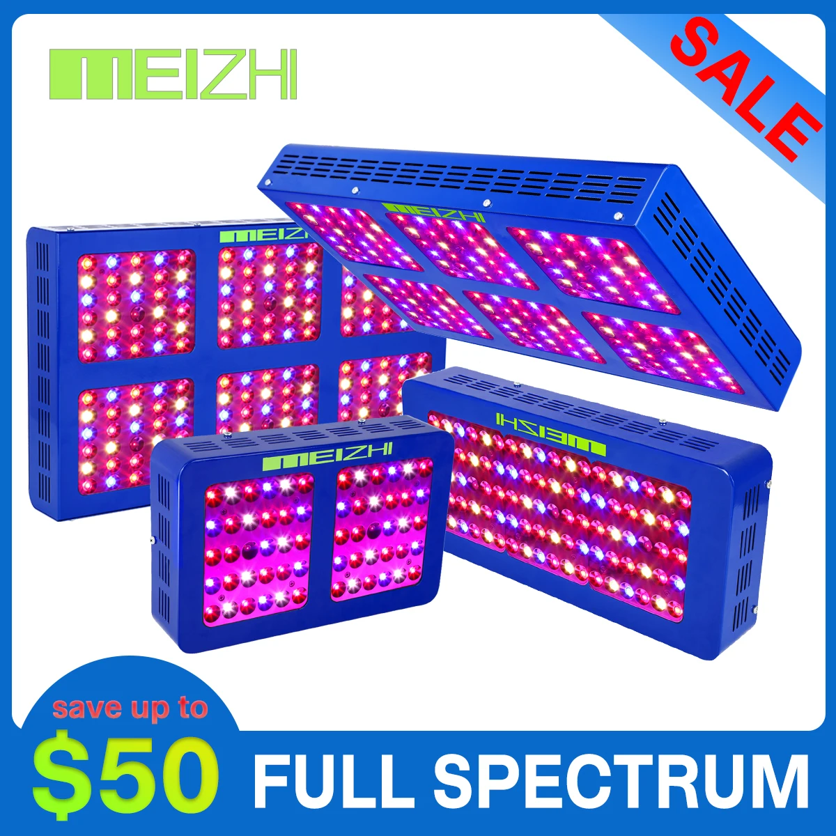 MEIZHI отражатель LED Grow Light полный спектр 300 Вт/450 Вт/600 Вт/900 Вт/1200 Вт Крытый сад