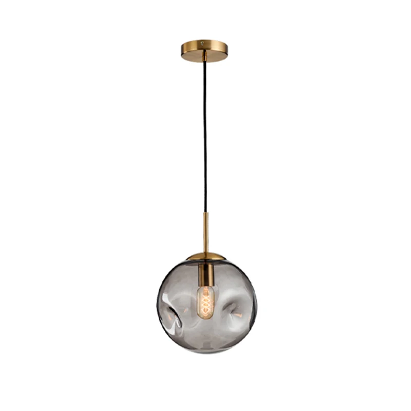 

Modern loft glass ball pendant light LED E27 Nordic hanging lamp with 2 colors for living room restaurant bedroom lobby kitchen