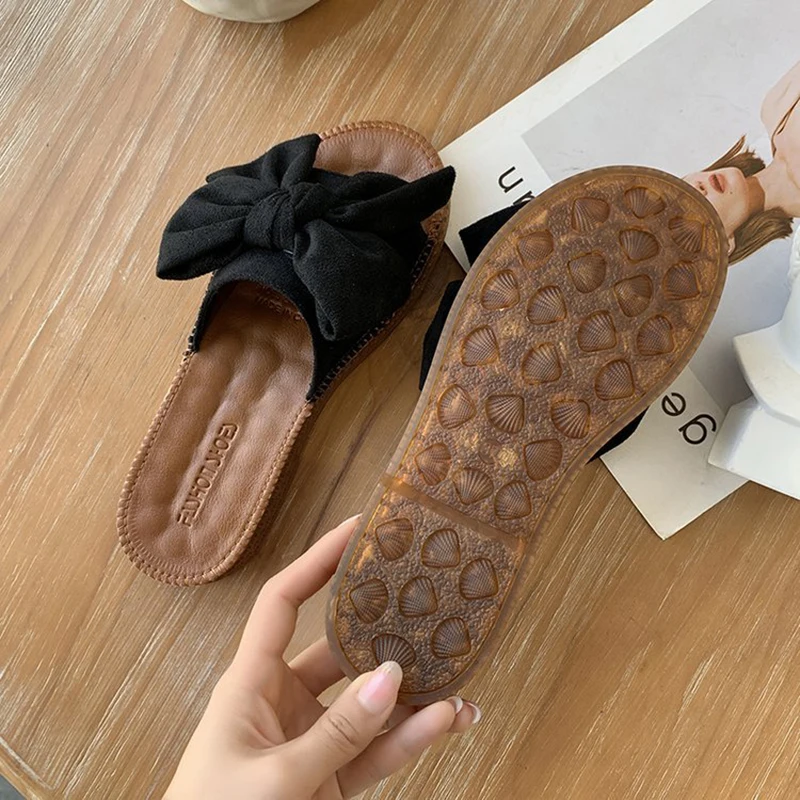 

Slipper Women 2020 Summer New Style Outside Wear Bow Soft Bottom Flip Flop Versatile Casual Slipper Women