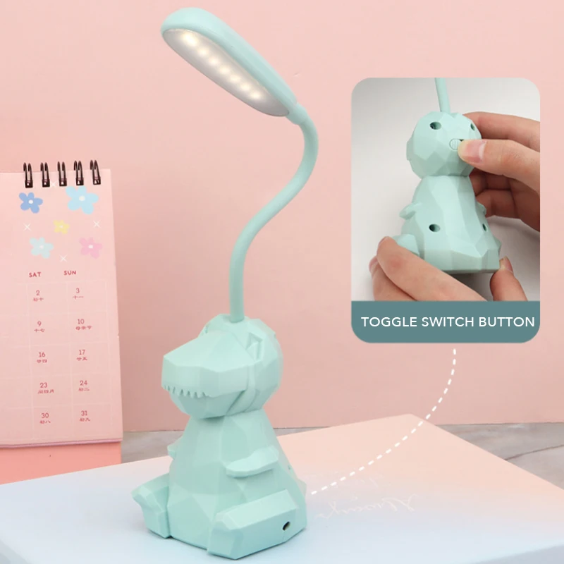 

Dinosaur LED Night Light Pink Rabbit Desk Lamp USB Charging Bedside Kids Reading Lights Mini Studying Lamp Room Table Light