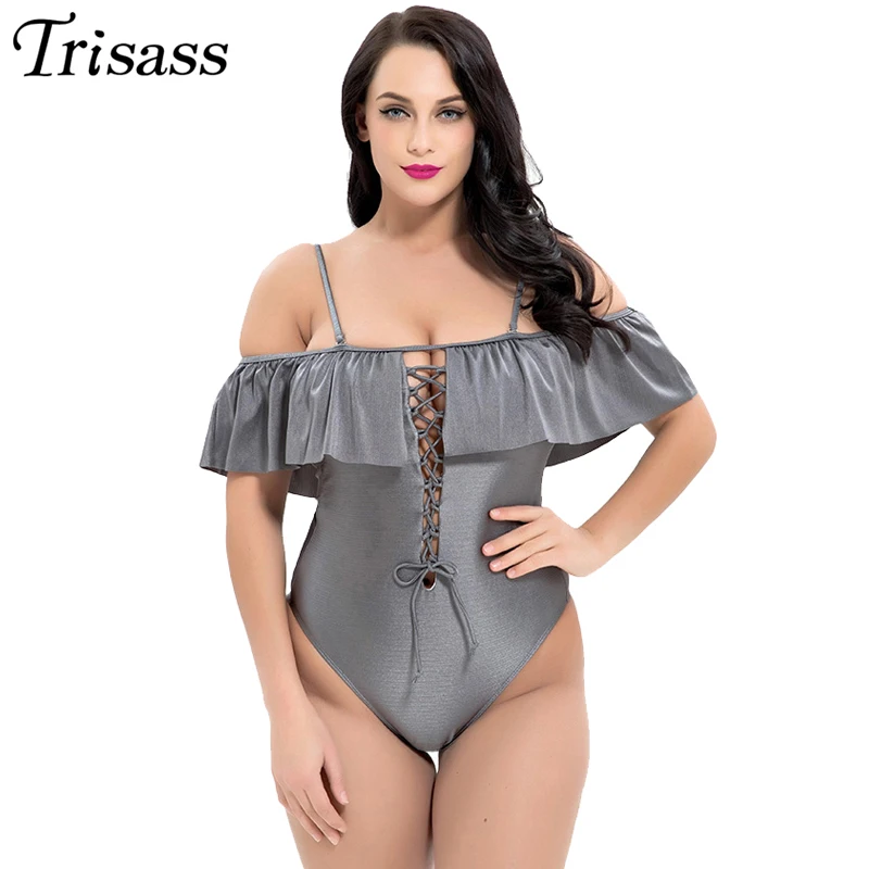 Trisass Новый сексуальный цельный купальник для женщин большого размера женский с