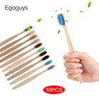 10 шт., Деревянные Зубные щётки с бамбуковой ручкой