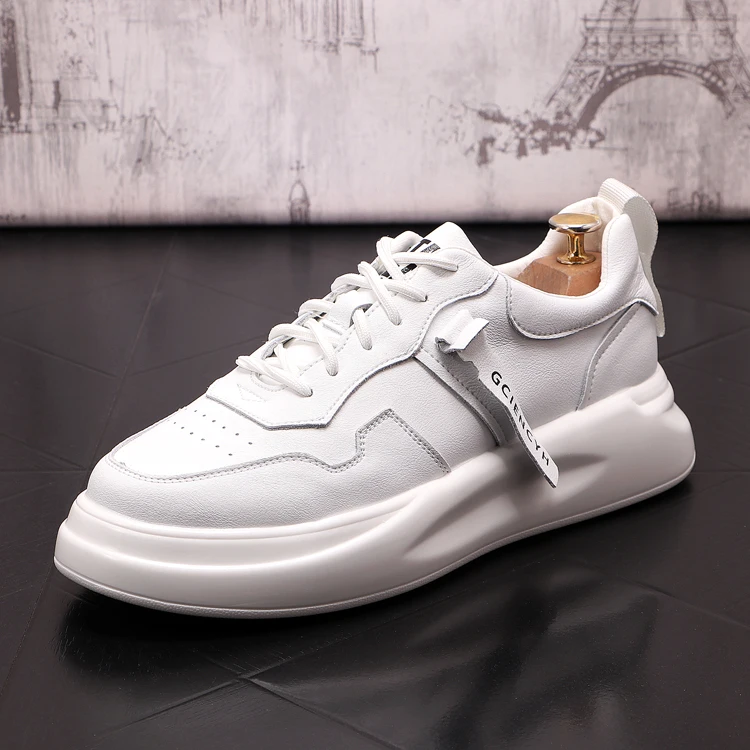 

Autumn Sneakers Men 2021 New White Leather Men Casual Shoes Hip Hop Flat Board Shoes Tennis Zapatillas Hombre