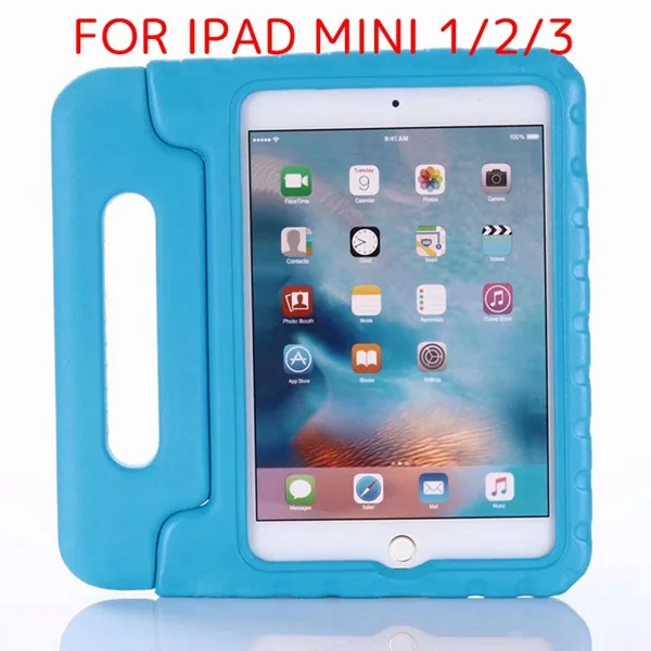 Mini 123 Blue EVA Fundas для IPad Mini 4 чехол для детей роскошный EVA пены Стенд противоударный чехол для Apple IPad Mini 5 1 2 3 retina с ручкой - Цвет: Mini 123 Blue EVA