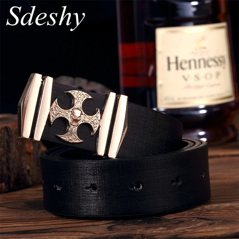 

New Style Men Women Belt 3.3cm Width Pu Leather Fashion Alloy Buckle Casual Wild Straps Belt For Unisex