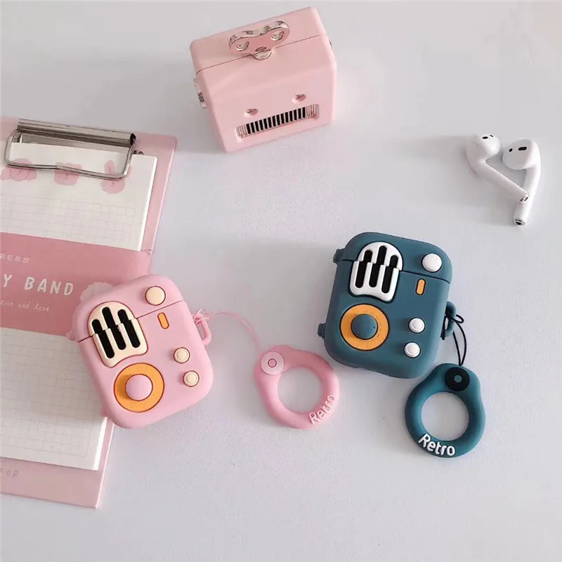 

For Airpods Pro Case,Colorful Retro recorder Case For Airpods 1/2 Case,Soft Silicone Earphone Headphone Cover For Airpods Pro